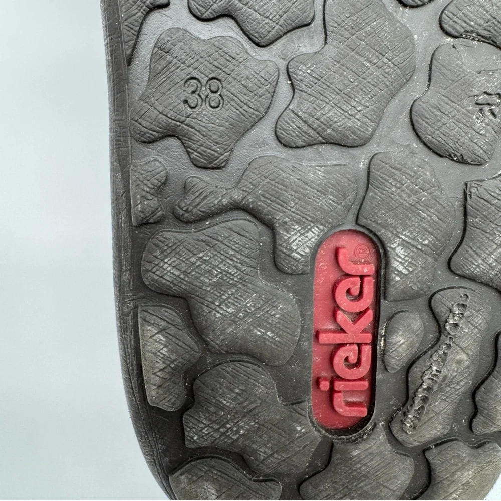 Rieker “Simona 30” Lace Up Leather Ankle Boot Black/Wine/Brandy Size EU 38/US 7 - Picture 10 of 14